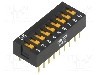 Intrerupator DIP, 2 pozitii, montare THT, 9 sectiuni, OMRON OCB - A6E-9101-N