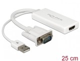 Convertor VGA la HDMI cu Audio Alb, Delock 62460