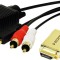 CABLU video LOGILINK, splitter HDMI (T) la VGA (T) + 2 x RCA (T) + USB 2.0, 2m, rezolutie maxima 720p, negru, &quot;CV0052A&quot; (timbru verde 0.8 lei)