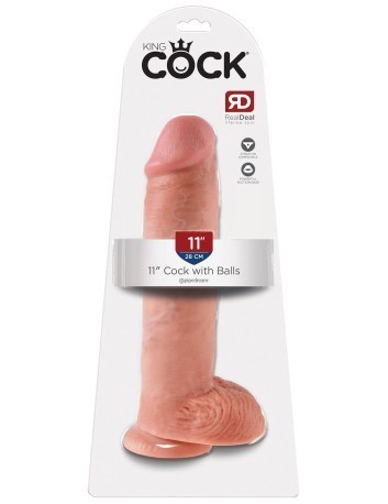 Dildo 11&quot; Cock with Balls, Light