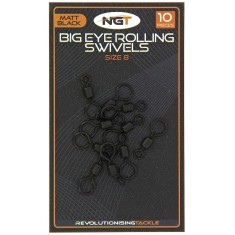 NGT Big Eye Matt Black Rolling Swivel Size 8 - 8, Black (negru)