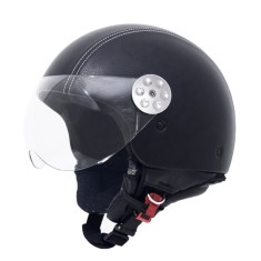 Casca Din Piele Pentru Scutere/Motociclete Open Face MT Retro Leather Negru &ndash; omologare noua ECE/ONU22.05 - XL