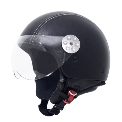 Casca Din Piele Pentru Scutere/Motociclete Open Face MT Retro Leather Negru &amp;ndash; omologare noua ECE/ONU22.05 - L foto