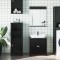 vidaXL Set mobilier baie, 3 piese, &bdquo;BERG&rdquo; , negru, lemn masiv de pin