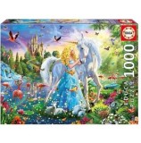 Cumpara ieftin Puzzle Educa - The princess and the unicorn, 1000 piese