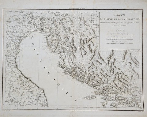 CARTE DE L &#039;ISTRIE ET DE LA DALMATIE , GRAVEE par PERRIER FILS , 1802