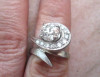 ***Inel aur 14k diamante si moissanite, 46 - 56, Alb