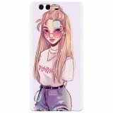 Husa silicon pentru Huawei P9 Plus, Girl Look