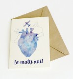Felicitare - Inima de calator, La multi ani! | Ana-Maria Galeteanu Ilustrator
