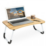 Masa pentru Laptop plianta din MDF, dimensiune 60 x 39,5 cm, cu suport pahar si, AVEX