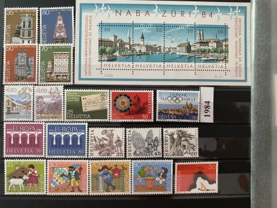 ELVETIA 1984, An complet, serii MNH foto