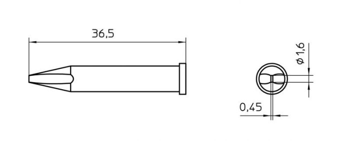 XT ASL MEISSELSPITZE 1,6X0,45MM VERP. T0054474099 WELLER