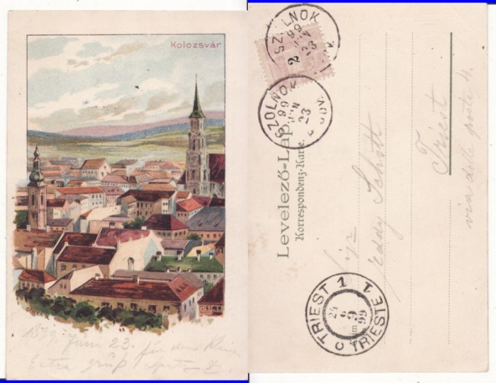 Cluj -litografie , rara