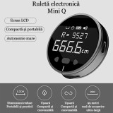 Ruleta Electrica Rotunda Digitala, cu ecran LCD, incarcare USB Type-C, pentru suprafete plate, curbate sau pentru croitori, 200 mAh, Portabila, Neagra