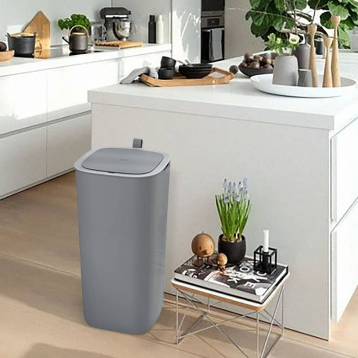 EKO Cos de gunoi cu senzor smart Morandi, gri, 30 L GartenMobel Dekor