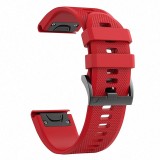 Cumpara ieftin Curea silicon compatibila Garmin Fenix 6X, 26mm, Rosu