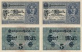 2 x 1917 ( 1 VIII ) , 5 mark ( P-56a ) - Germania - stare aUNC