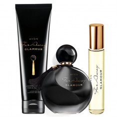 Set Far Away Glamour- Apa de parfum 50 ml, Lotiune de corp 150 ml si Mini apa de parfum 10 ml