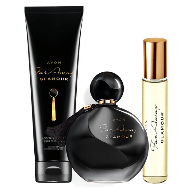 Set Far Away Glamour- Apa de parfum 50 ml, Lotiune de corp 150 ml si Mini apa de parfum 10 ml