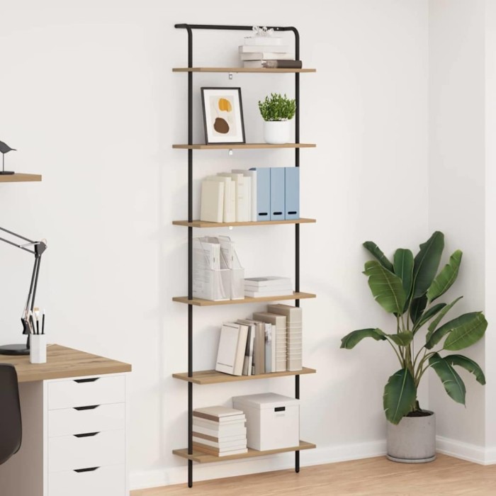 vidaXL Raft pentru cărți stejar artizanal 60 x 24 x 203 cm 879976