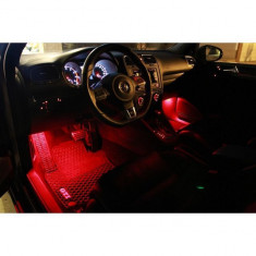 Kit 4 benzi LED, lumina ambientala interior auto RGB cu telecomanda foto