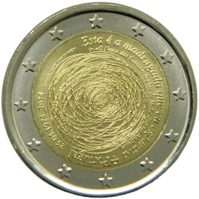 NOU - Portugala moneda comemorativa 2 euro 2024 - 50 ani Revolutie - UNC foto