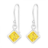 Cercei argint, Inima, Cristale Yellow, A4S23942