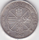 Spania 100 pesetas 1966, Europa, Argint