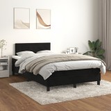 Cumpara ieftin Gossi pat box spring cu saltea, negru, 120x200 cm, catifea