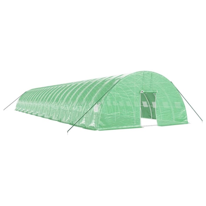 Sera cu cadru din otel, verde, 132 m&sup2;, 22x6x2,85 m