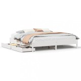 Cumpara ieftin Cadru de pat fara saltea, alb, 180x200 cm, lemn masiv pin