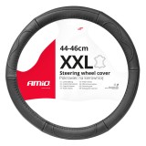 Husa volan auto tip piele XXL 44-46 cm SWC-49-XXL AMiO, husa antiderapanta pentru volan, montaj rapid, materiale de inalta calitate