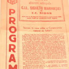 Program meci fotbal CIL SIGHETU MARMATIEI - FC BIHOR ORADEA (03.09.1987)