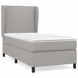 Cumpara ieftin Pat continental cu saltea, gri deschis, 80x200 cm, textil