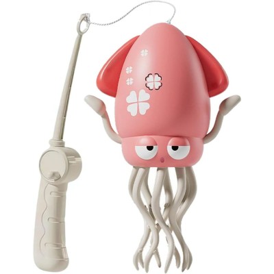 Caracatita Dansatoare, Flippy, +3 Ani, 3 Moduri, din ABS, Incarcare USB, cu Undita Inclusa, 12.6 x 7.6 x 20.7 cm, Roz foto