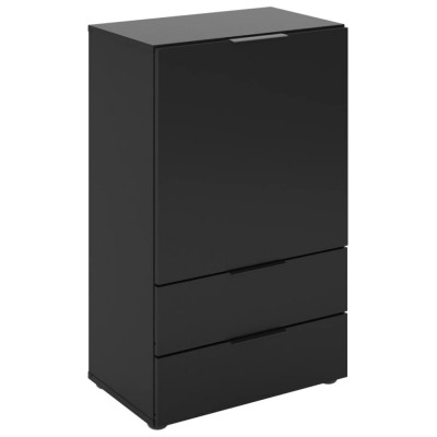 FMD Comodă cu sertar și uși, negru, 49,7x31,7x81,3 cm foto