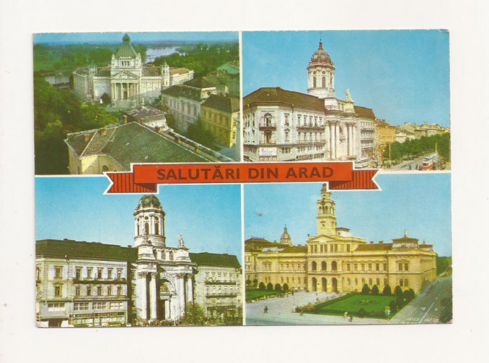 CA7 Carte Postala - Salutari din Arad, circulata 1972