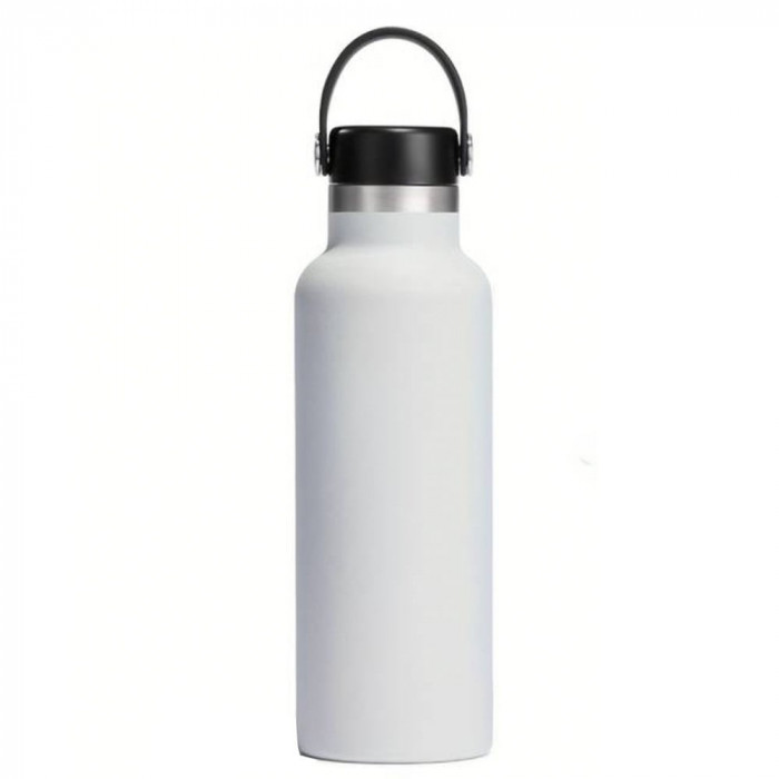 Sticla termos metalica Pufo Traveler pentru bauturi, izoterm, 500 ml, alb
