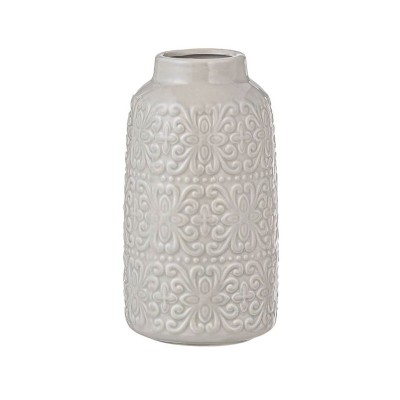 Vaza decorativa din ceramica, 10x20 cm, Bej, ATU-081889 foto
