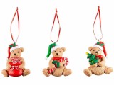 Cumpara ieftin Set 3 ornamente brad Ursuleti polirasina multicolora 7x8 cm