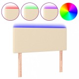 Cumpara ieftin Tablie de pat cu LED, crem, 90x5x78/88 cm, textil