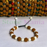 Bratara rudraksha 8mm si onix alb 6mm, Stonemania Bijou