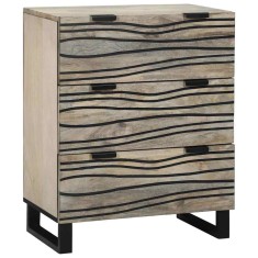vidaXL Bufet cu sertar Alb 60 x 33.5 x 75 cm Lemn masiv de mango