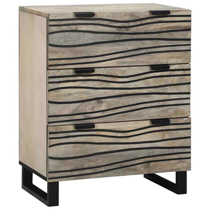 Bufet cu sertar Alb 60 x 33.5 x 75 cm Lemn masiv de mango