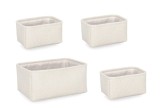 Cumpara ieftin Set 4 cosuri depozitare textil alb Hymar 3x 23x16x12h, 35x25x16h