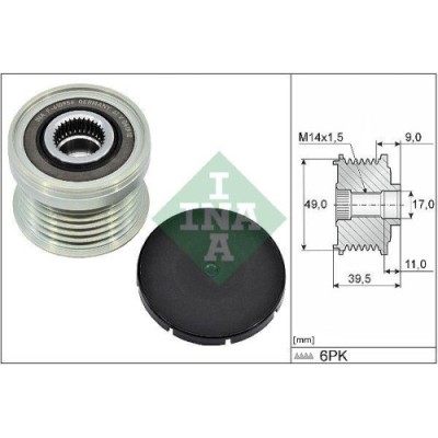 Fulie alternator BMW 1, 2, 3, 4, 5, X1, X3, X4, X5, Z4; Ford B-Max, EcoSport, Fiesta, Focus, Tourneo Courier, Transit Courier, , INA foto