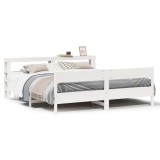 Cumpara ieftin Cadru de pat fara saltea, alb, 180x200 cm, lemn masiv pin