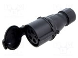 Conector alimentare AC trifazat AMPHENOL IP&amp;S 32A 415V mufă mamă IP44