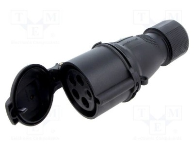 Conector alimentare AC trifazat AMPHENOL IP&amp;amp;S 32A 415V mufă mamă IP44 foto