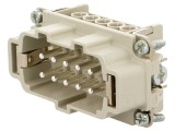 Conector HDC cu Inserturi Contact Tată 10 Pini + PE